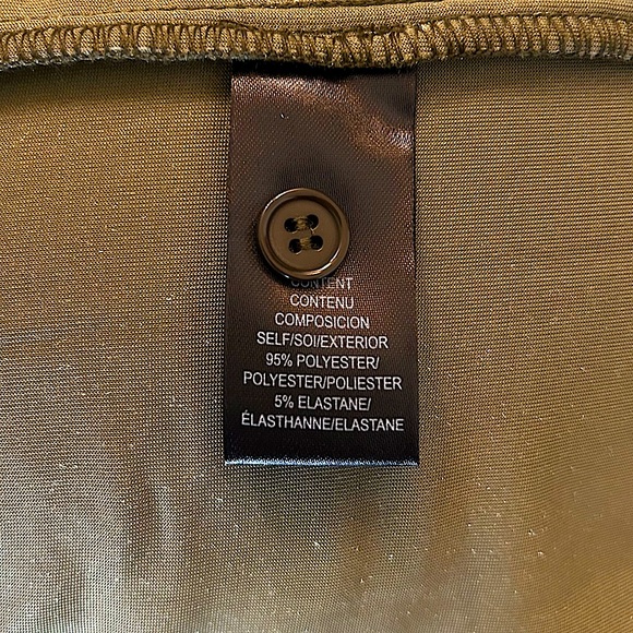 WAYF Long Sleeve Velvet Shirtdress, Olive Green, Oversized Button Up Top, Sz XS - Picture 8 of 10